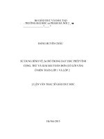 Sử dụng hình vẽ, sơ đồ trong dạy học phép tính cộng, trừ và giải bài toán đơn (có lời văn) ở môn toán lớp 1 và lớp 2