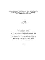 Corporate governance and firm performance  evidence from the u k  using a corporate governance scorecard 
