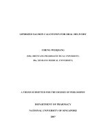 Lipidized salmon calcitonin for oral delivery 