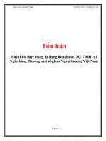 Phân tích thực trạng áp dụng tiêu chuẩn ISO 27001 tại ngân hàng thương mại cổ phần ngoại thương việt nam 