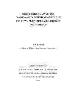 Modularity analysis and commonality optimization for the top down platform based product family design 