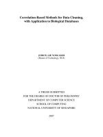 Correlation based methods for data cleaning, with application to biological databases 