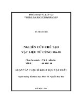 Nghiên cứu chế tạo vật liệu từ cứng mn bi