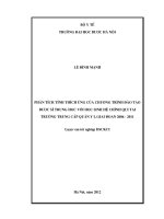 Phân tích tính thích ứng của chương trình đào tạo dược sĩ trung học với học sinh hệ chính qui tại trường trung cấp quân y i giai đoạn 2006   2011