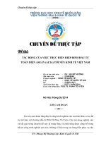 Tác động của việc thực hiện Hiệp định đầu tư toàn diện ASEAN (ACIA) tới nền kinh tế Việt Nam