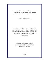giải pháp nâng cao kết quả xuất khẩu gạo của công ty lương thực đồng tháp