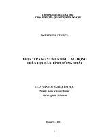 thực trạng xuất khẩu lao động trên địa bàn tỉnh đồng tháp