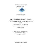 phân tích tình hình xuất khẩu thủy sản tại công ty cổ phần thủy sản sóc trăng – stapimex