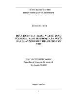 phân tích thực trạng việc sử dụng túi nilon trong sinh hoạt của người dân quận ninh kiều thành phố cần thơ