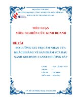 Đo lường giá trị cảm nhận của khách hàng về sữa đậu nành vinasoy