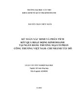 kế toán xác định và phân tích kết quả hoạt động kinh doanh tại ngân hàng thương mại cổ phần công thương việt nam  chi nhánh tây đô