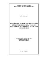 kế toán cung cấp dịch vụ và xác định kết quả kinh doanh tại công ty trách nhiệm hữu hạn một thành viên cảng cần thơ