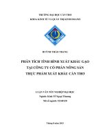 Phân tích tình hình xuất khẩu gạo tại công ty cổ phần nông sản thực phẩm xuất khẩu cần thơ