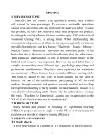 TEACHING FOR EXPERIENTIAL LEARNING AND ITS APPLICATION TO THE VOCATIONAL TRAINING OF CIVIL ELECTRICAL SERVICES FOR RURAL LABORERS