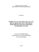 nghiên cứu sự sẵn lòng trả của các hộ gia đình cho việc tăng phí vệ sinh trên địa bàn quận ninh kiều thành phố cần thơ
