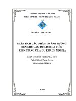 phân tích các nhân tố ảnh hưởng đến nhu cầu du lịch hà tiên   kiên giang của du khách nội địa
