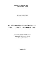 tình hình xuất khẩu thủy sản của công ty cổ phần thủy sản mekong