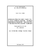 Đánh giá công tác chuyển quyền sử dụng đất trên địa bàn phường phan đình phùng, thành phố thái nguyên, tỉnh thái nguyên, giai đoạn 2009   2013