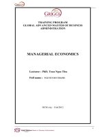 Bài tập quản lý kinh tế (MANAGERIAL ECONOMIC, ban dich tieng anh)