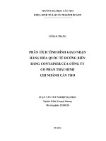 Phân tích tình hình giao nhận hàng hóa quốc tế đường biển bằng container của công ty cổ phần thái minh chi nhánh cần thơ