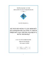 kế toán bán hàng và xác định kết quả kinh doanh tại công ty trách nhiệm hữu hạn thương mại dịch vụ hưng thành đạt