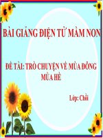 Bài giảng điện tử mầm non lớp Chồi đề tài Trò chuyện về mùa đông mùa hè