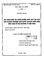 các giải pháp tài chính nhằm phát huy vai trò của doanh nghiêp nhà nước trong điều kiện nền kinh tế thị trường ở việt nam