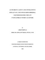 Acceptability, safety and contraceptive efficacy of a new single rod subdermal 3 ketodesogestrel implant in singaporean women acceptors