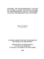 Genomic and transcriptomic analysis of gastric cancer systematic studies on transcriptional bias in aneuploidy and gene coexpression meta network 