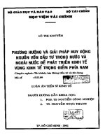 phương hướng và giải pháp huy động nguồn vốn đầu tư trong  nước và ngoài nước để phát triển kinh tế vùng kinh tế trọng điểm phía nam