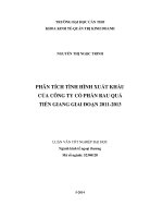Phân tích tình hình xuất khẩu của công ty cổ phần rau quả tiền giang giai đoạn 2011   2013