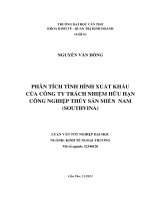 phân tích tình hình xuất khẩu của công ty trách nhiệm hữu hạn công nghiệp thủy sản miền nam (southvina)