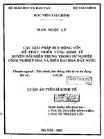 các giải pháp huy động vốn để phát triển vùng kinh tế duyên hải miền trung trong sự nghiệp công nghiệp hóa và hiện đại hóa đất nước