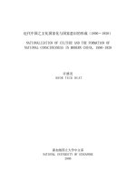 Nationalization of culture and the formation of national consciousness in modern china, 1890 1928 