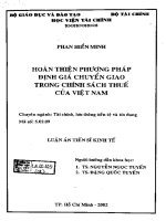 hoàn thiện phương pháp định giá chuyển giao trong chính sách thuế của việt nam