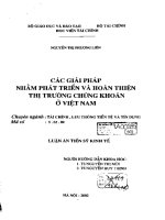các giải pháp nhằm phát triển và hoàn thiện thị trường chứng khoán ở việt nam