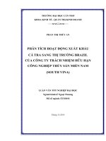 phân tích hoạt động xuất khẩu cá tra sang thị trường brazil của công ty trách nhiệm hữu hạn công nghiệp thủy sản miền nam (south vina)