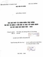 các giải pháp tài chính nhằm tăng cường thu hút  và quản lý vốn đầu tư trực tiếp nước ngoài tại việt nam giai đoạn 2001 2010