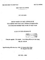 hoàn thiện cơ chế chính sách tài chính thúc đẩy quá trình cổ phần hóa các doanh nghiệp nhà nước ở viêt nam