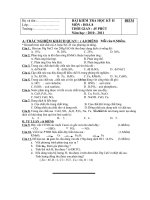 ĐỀ THI ĐÁP ÁN MA TRẬN HÓA 8 HKII