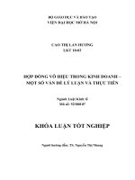 Hợp đồng vô hiệu trong kinh doanh - Một số vấn đề lí luận và thực tiễn