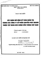xây dựng mô hình kế toán quản trị trong các công ty cổ phẩn chuyển phát nhanh thuộc tập đoàn bưu chính viễn thông việt nam