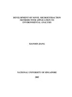 Development of novel microextraction methods with application to environmental analysis 