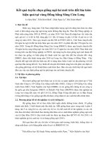 Kết quả tuyển chọn giống ngô lai mới trên đất lúa kém hiệu quả tại vùng Đồng bằng Sông Cửu Long