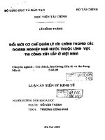 đổi mới cơ chế quản lý tài chính trong các doanh nghiệp nhà nước thuộc lĩnh vực thi công xây lắp ở việt nam