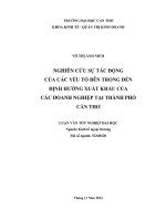 Nghiên cứu sự tác động của các yếu tố bên trong đến định hướng xuất khẩu của các doanh nghiệp tại thành phố cần thơ