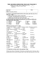 Đê thi HK II Tiếng Anh 9   2 đề và đáp án