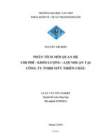 phân tích mối quan hệ chi phí   khối lượng   lợi nhuận tại công ty tnhh mtv thiên châu