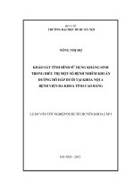 Khảo sát tình hình sử dụng kháng sinh trong điều trị một số bệnh nhiễm khuẩn đường hô hấp tại khoa nội a bệnh viện đa khoa tỉnh cao bằng
