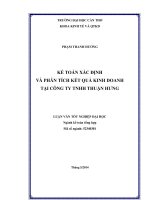 kế toán xác định và phân tích kết quả kinh doanh tại công ty tnhh thuận hưng
